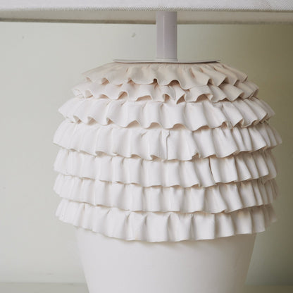 Ceramic Table Lamp | Ruffle Design | White
