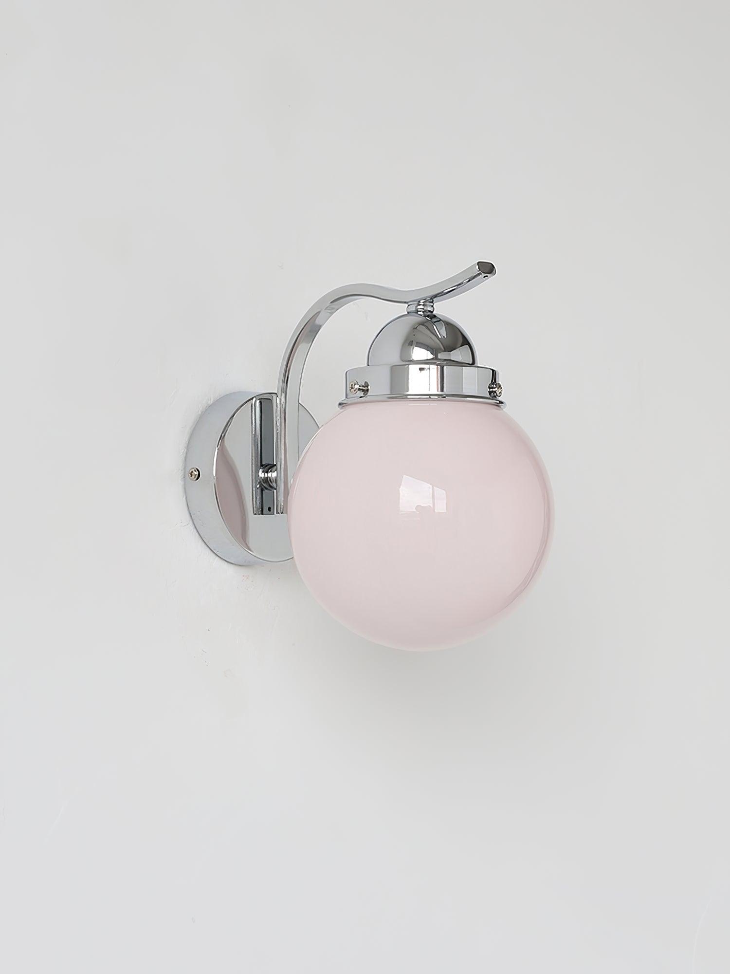 Ryttenberg Wall Lamp | Retro Globe Design | White Glass & Copper Finish | Set of 2