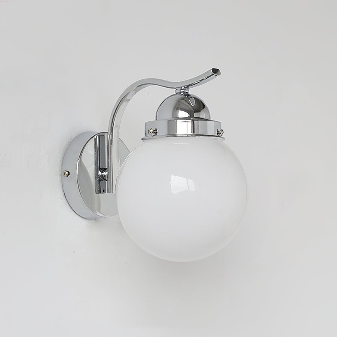 Ryttenberg Wall Lamp | Retro Globe Design | White Glass & Copper Finish | Set of 2