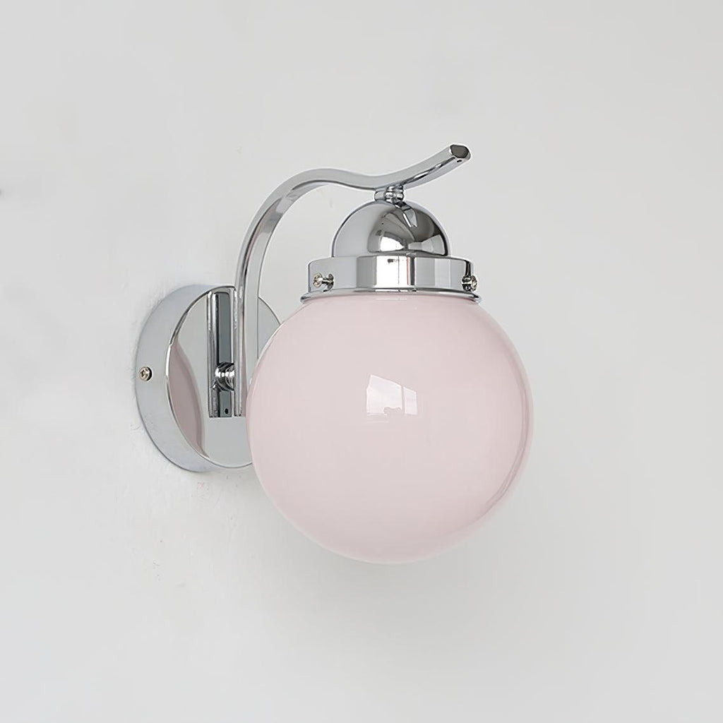 Ryttenberg Wall Lamp | Retro Globe Design | White Glass & Copper Finish | Set of 2