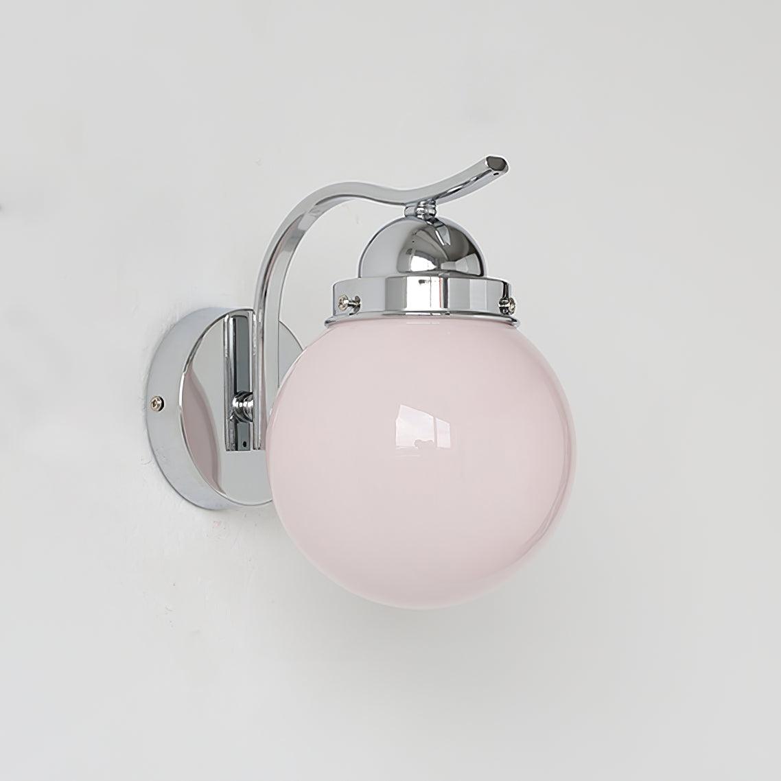 Ryttenberg Wall Lamp | Retro Globe Design | White Glass & Copper Finish | Set of 2
