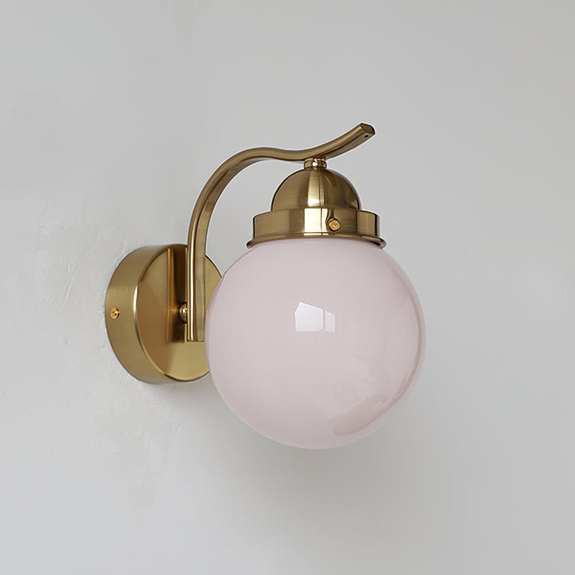 Ryttenberg Wall Lamp | Retro Globe Design | White Glass & Copper Finish | Set of 2