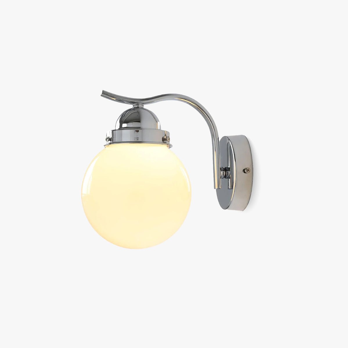 Ryttenberg Wall Lamp | Retro Globe Design | White Glass & Copper Finish | Set of 2