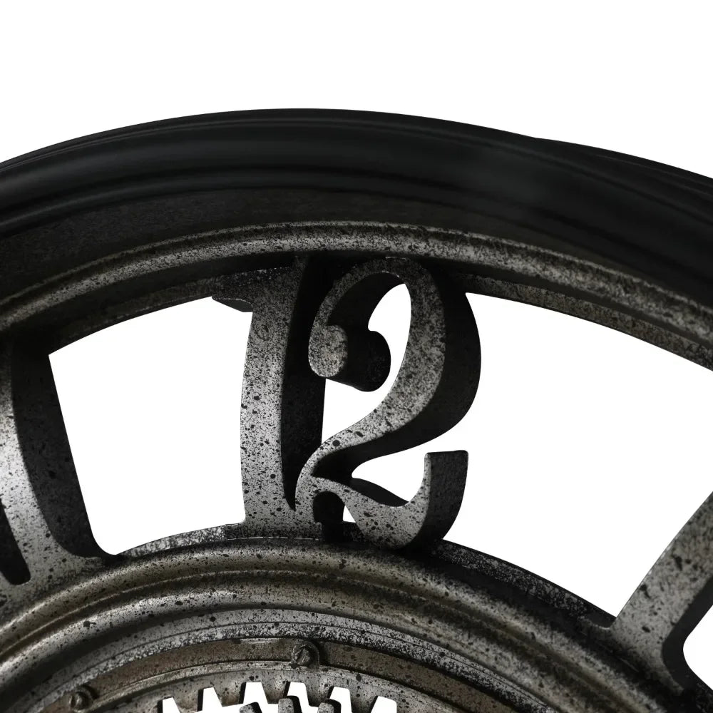 Horloge Murale Industrielle | Métal et Engrenages | 50cm