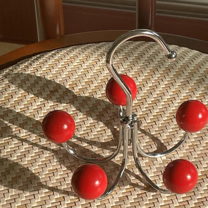 Gancho de Pared con Bola de Madera Giratoria para Decoración Elegante