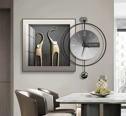 Horloge Murale Moderne | Métal et Verre | 30cm