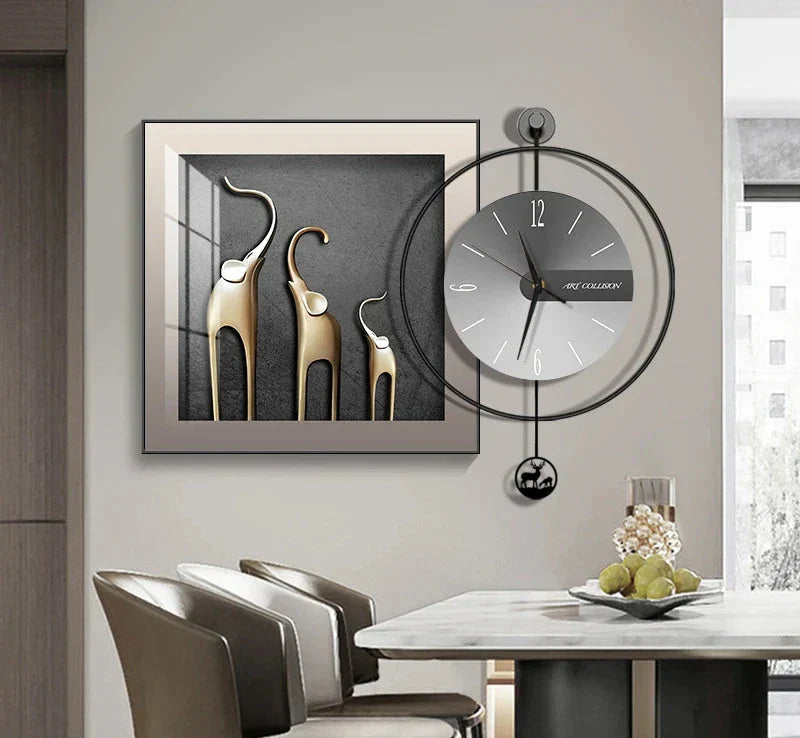 Horloge Murale Moderne | Métal et Verre | 30cm