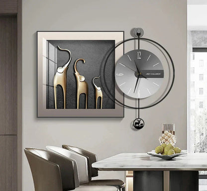Horloge Murale Moderne | Métal et Verre | 30cm