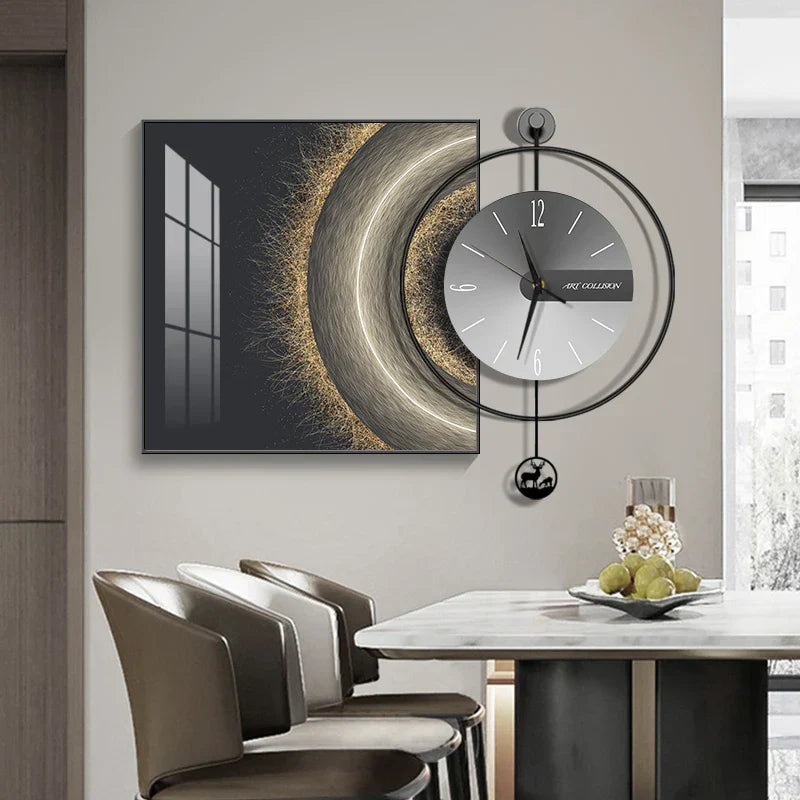 Horloge Murale Moderne | Métal et Verre | 30cm