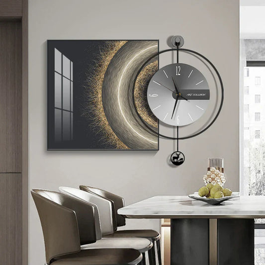 Horloge Murale Moderne | Métal et Verre | 30cm