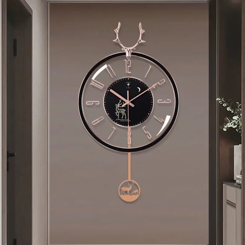 Horloge Murale | Silencieuse | Design Cerf Nordique