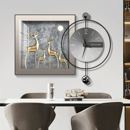 Horloge Murale Moderne | Métal et Verre | 30cm