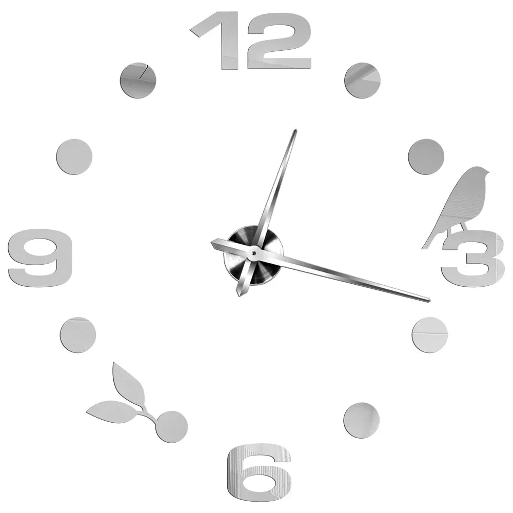DecoHorloge – Grande Horloge Murale 3D | Acrylique Miroir | Jusqu'à 120cm