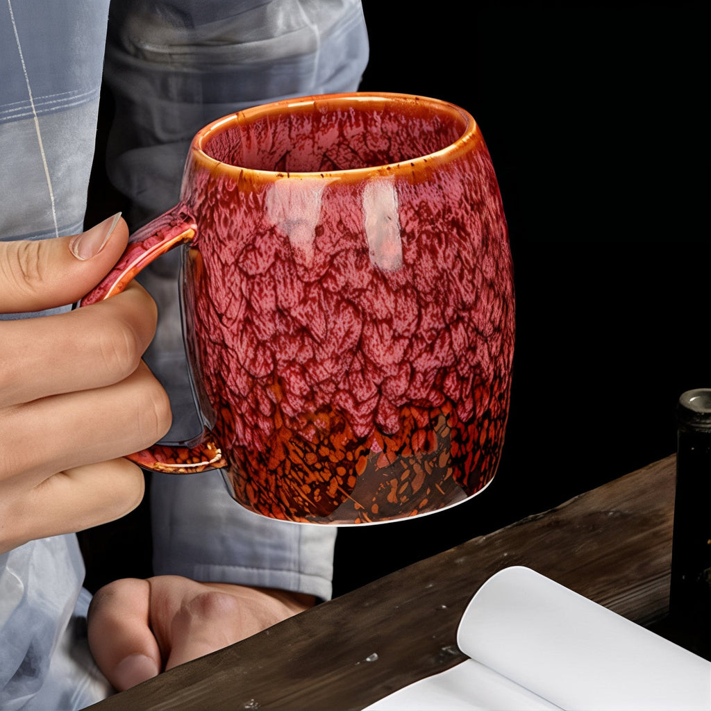 Ceramic Coffee Cups | Handcrafted Marble Design | Set of 4