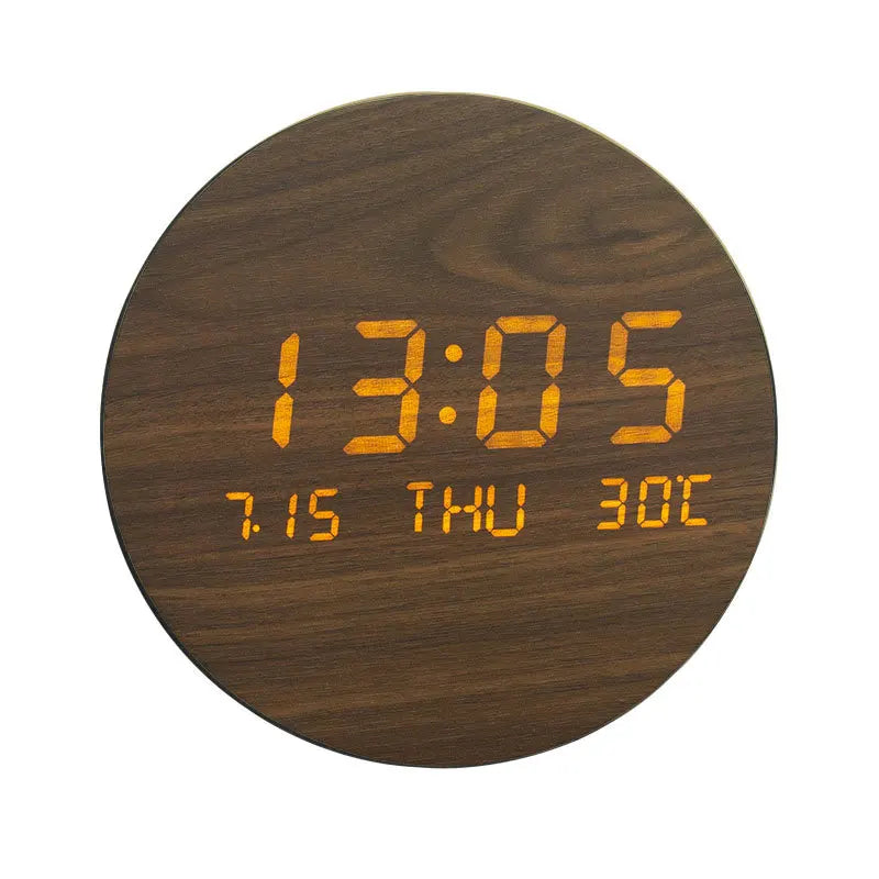 BoisTempo - Horloge de Bureau | Bois Massif | LED, Alarme