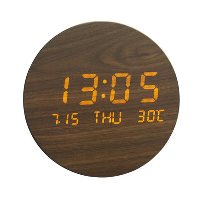 BoisTempo - Horloge de Bureau | Bois Massif | LED, Alarme