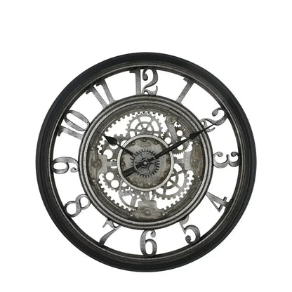 Horloge Murale Industrielle | Métal et Engrenages | 50cm