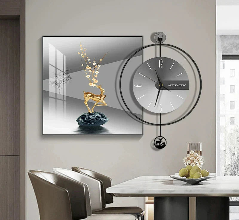 Horloge Murale Moderne | Métal et Verre | 30cm