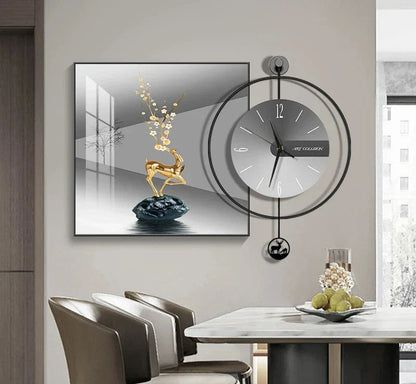 Horloge Murale Moderne | Métal et Verre | 30cm