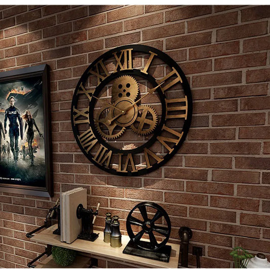 Horloge Murale Rétro | Bois Naturel | Style Européen