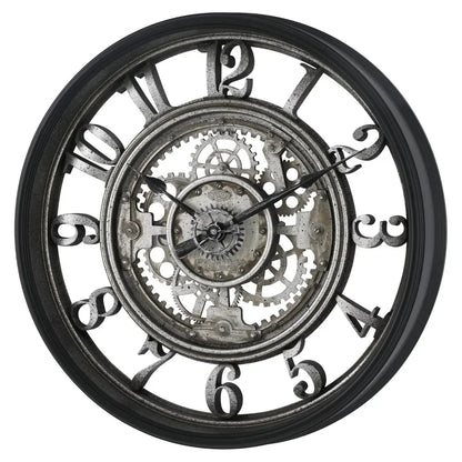 Horloge Murale Industrielle | Métal et Engrenages | 50cm
