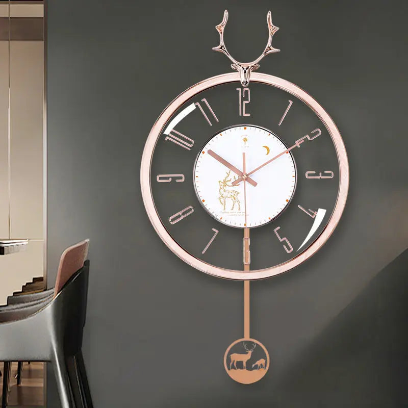 Horloge Murale | Silencieuse | Design Cerf Nordique