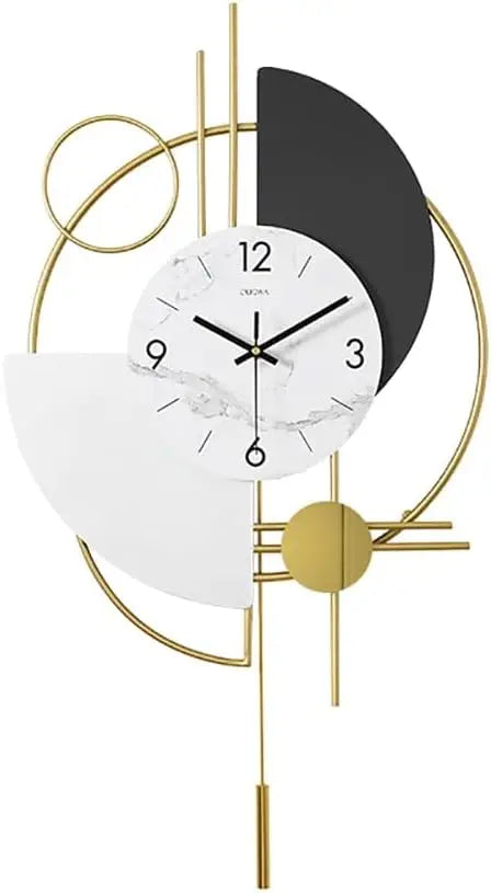 3D Decorative Wall Clock | Gold Metal | 42 cm