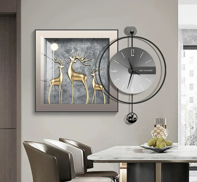Horloge Murale Moderne | Métal et Verre | 30cm