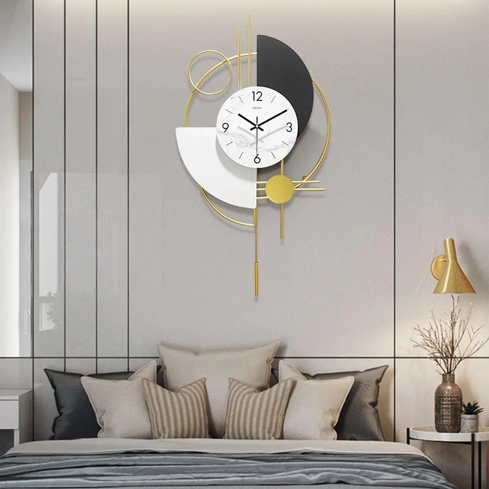 3D Decorative Wall Clock | Gold Metal | 42 cm