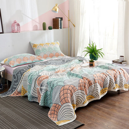 Cotton Quilt | Shell Print | Reversible Design | Full/Queen Size