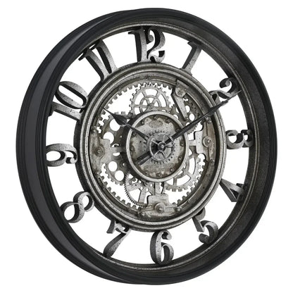 Horloge Murale Industrielle | Métal et Engrenages | 50cm