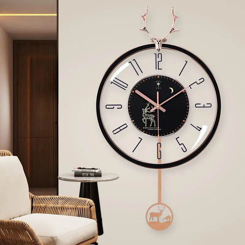Horloge Murale | Silencieuse | Design Cerf Nordique