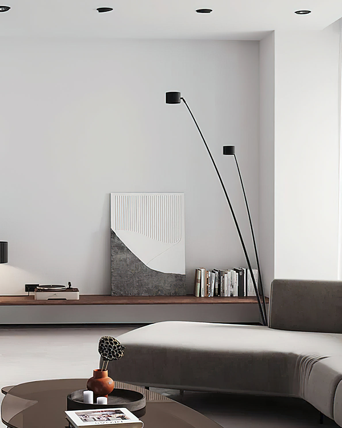 Sampei Floor Lamp | Carbon Fiber & Metal | Black, 200cm