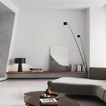 Sampei Floor Lamp | Carbon Fiber & Metal | Black, 200cm