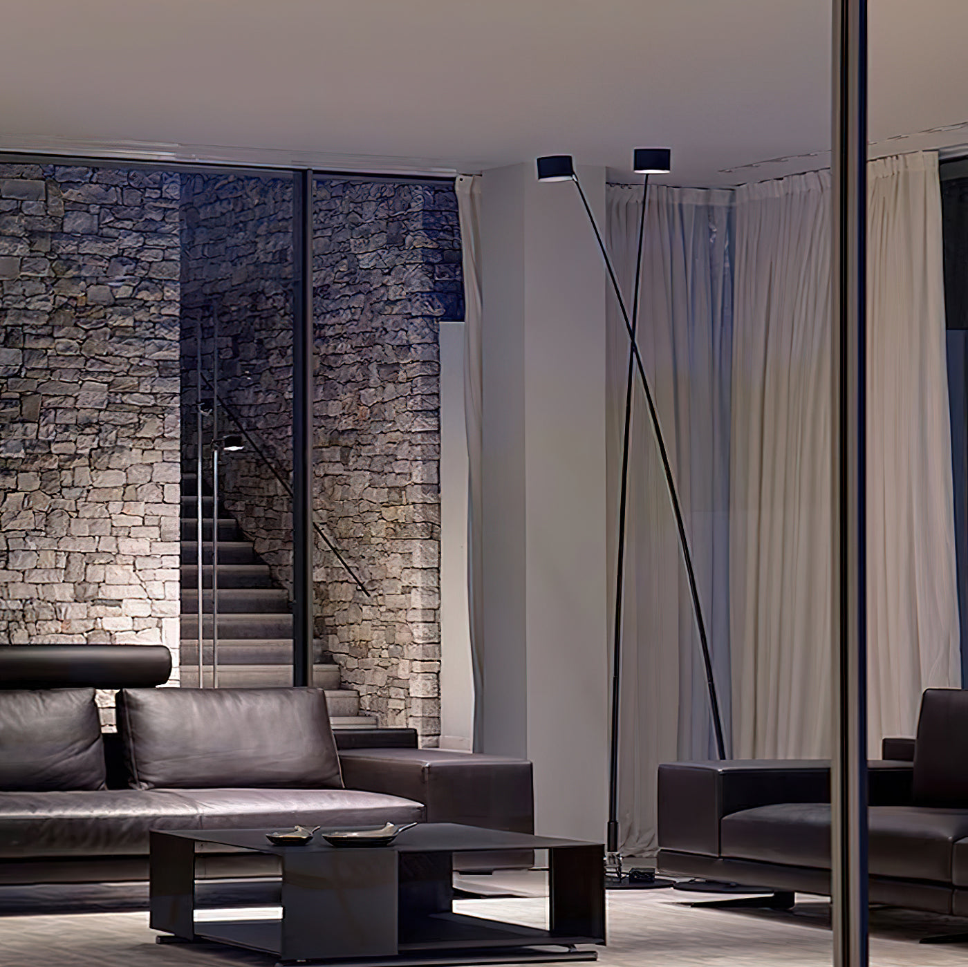 Sampei Floor Lamp | Carbon Fiber & Metal | Black, 200cm