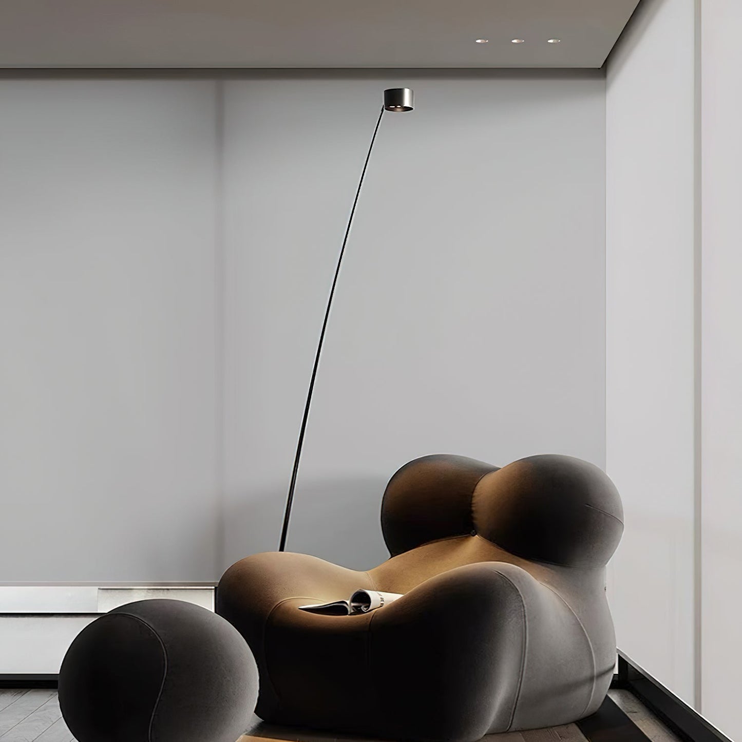 Sampei Floor Lamp | Carbon Fiber & Metal | Black, 200cm