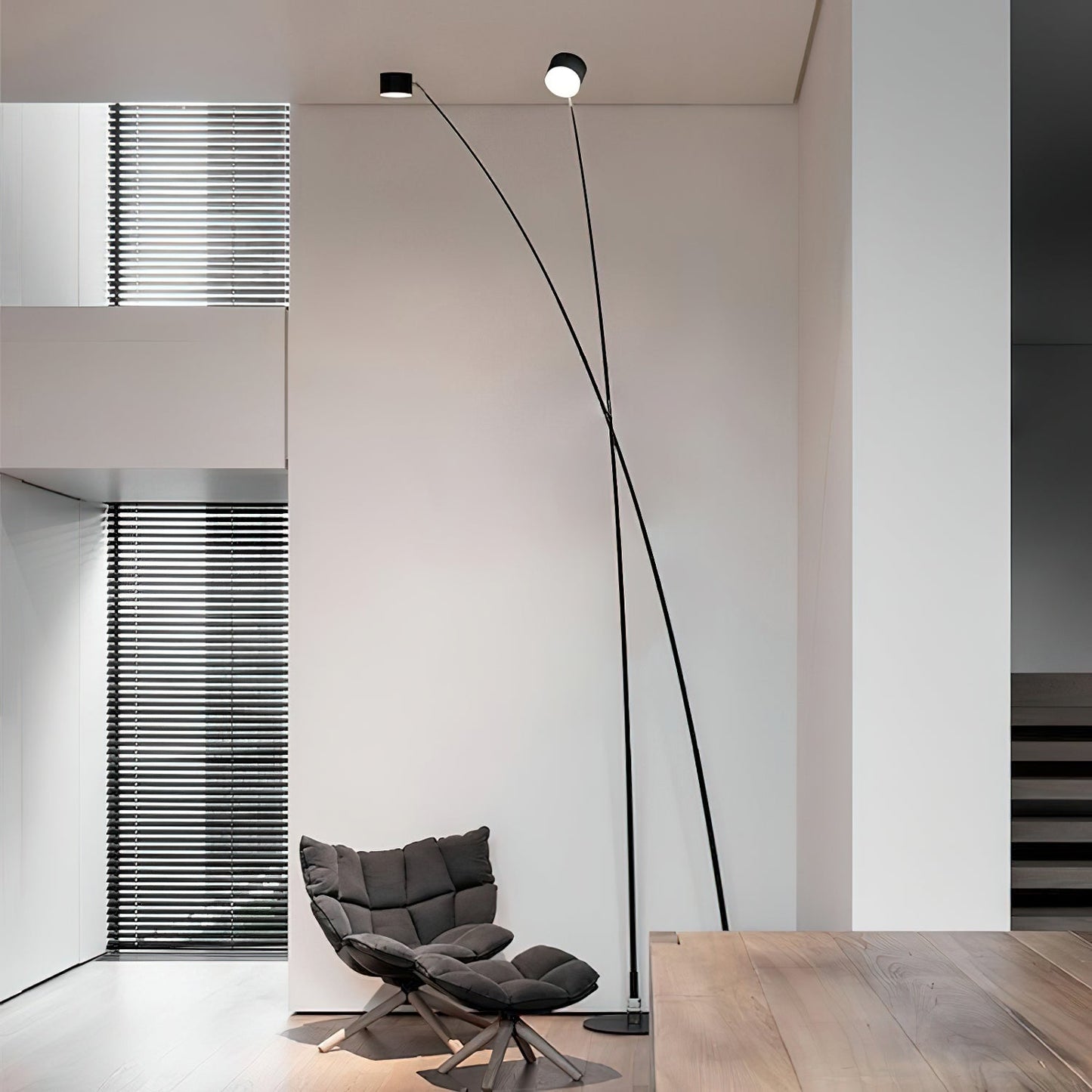 Sampei Floor Lamp | Carbon Fiber & Metal | Black, 200cm
