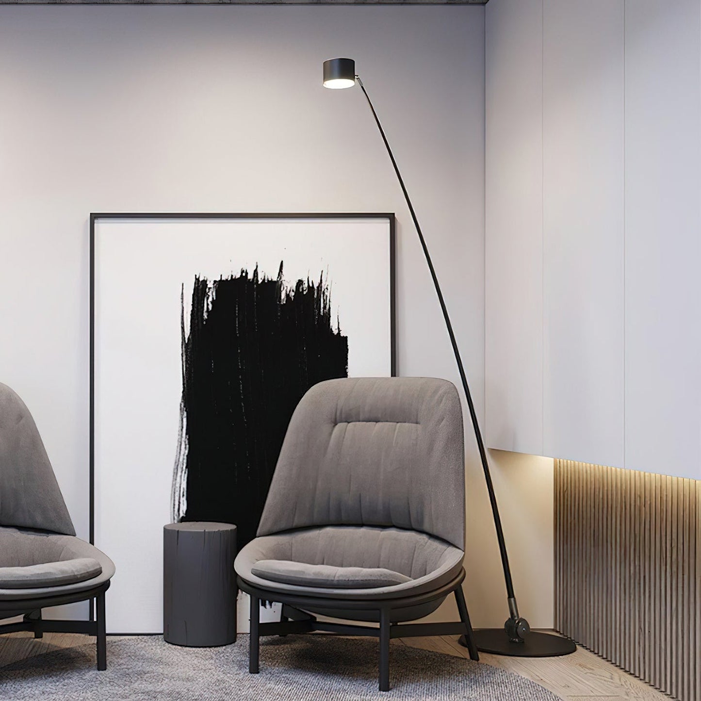 Sampei Floor Lamp | Carbon Fiber & Metal | Black, 200cm
