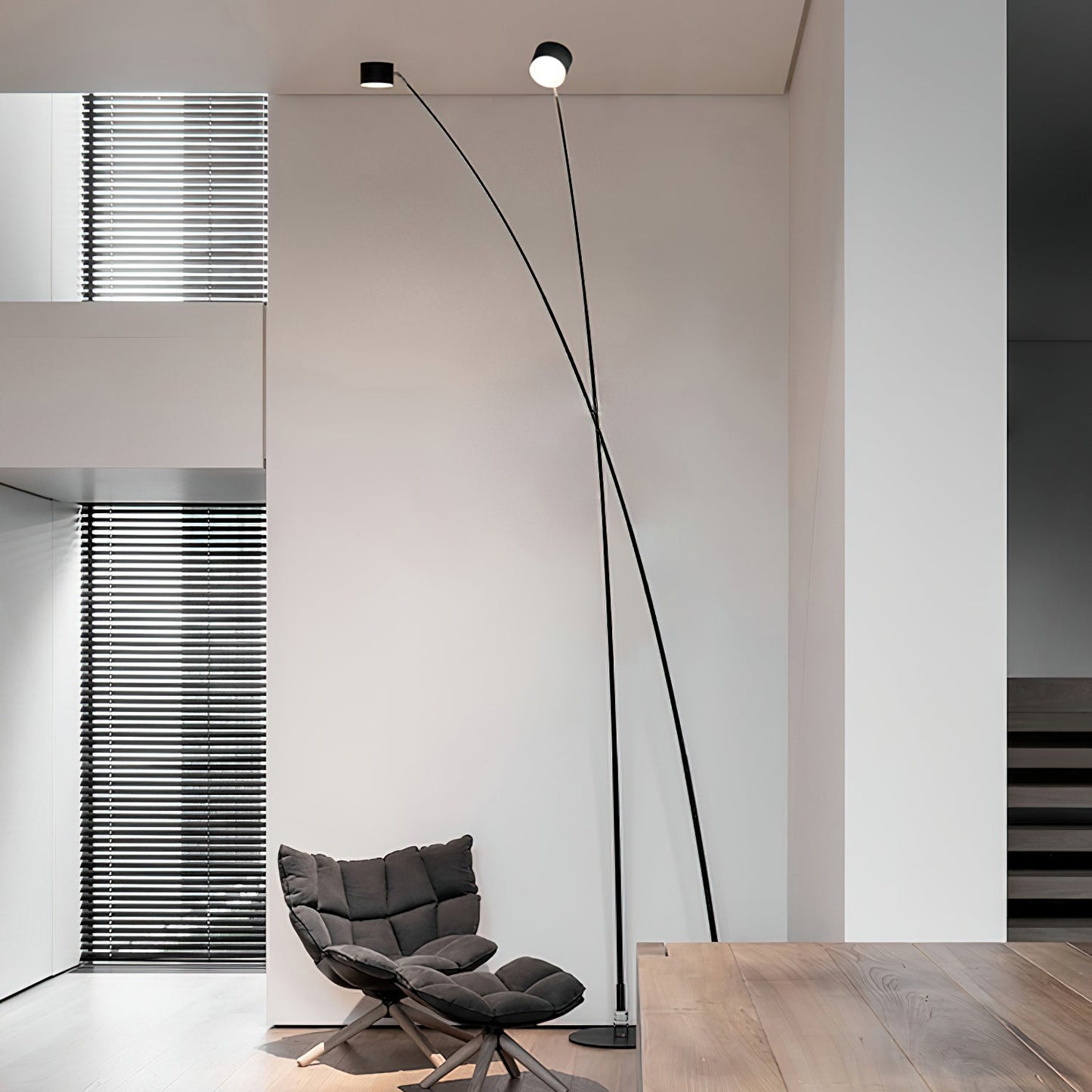 Sampei Floor Lamp | Carbon Fiber & Metal | Black, 200cm