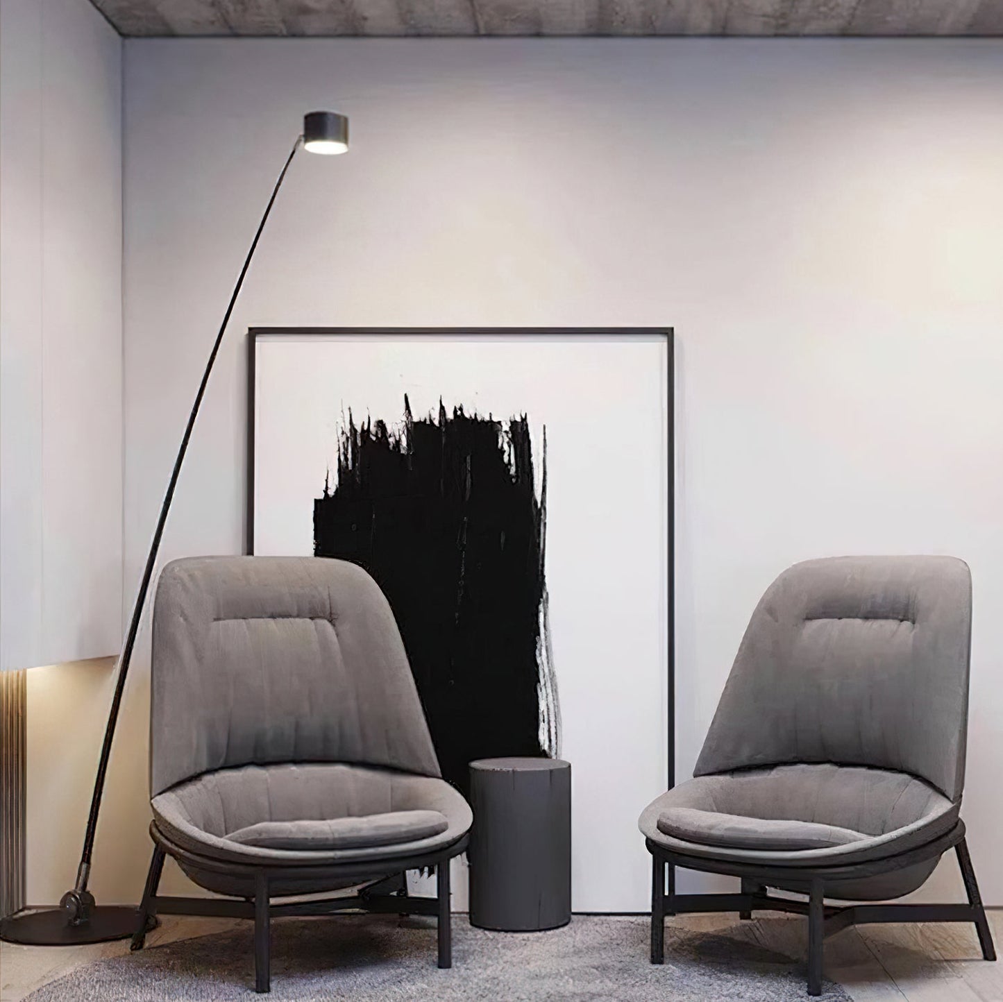 Sampei Floor Lamp | Carbon Fiber & Metal | Black, 200cm