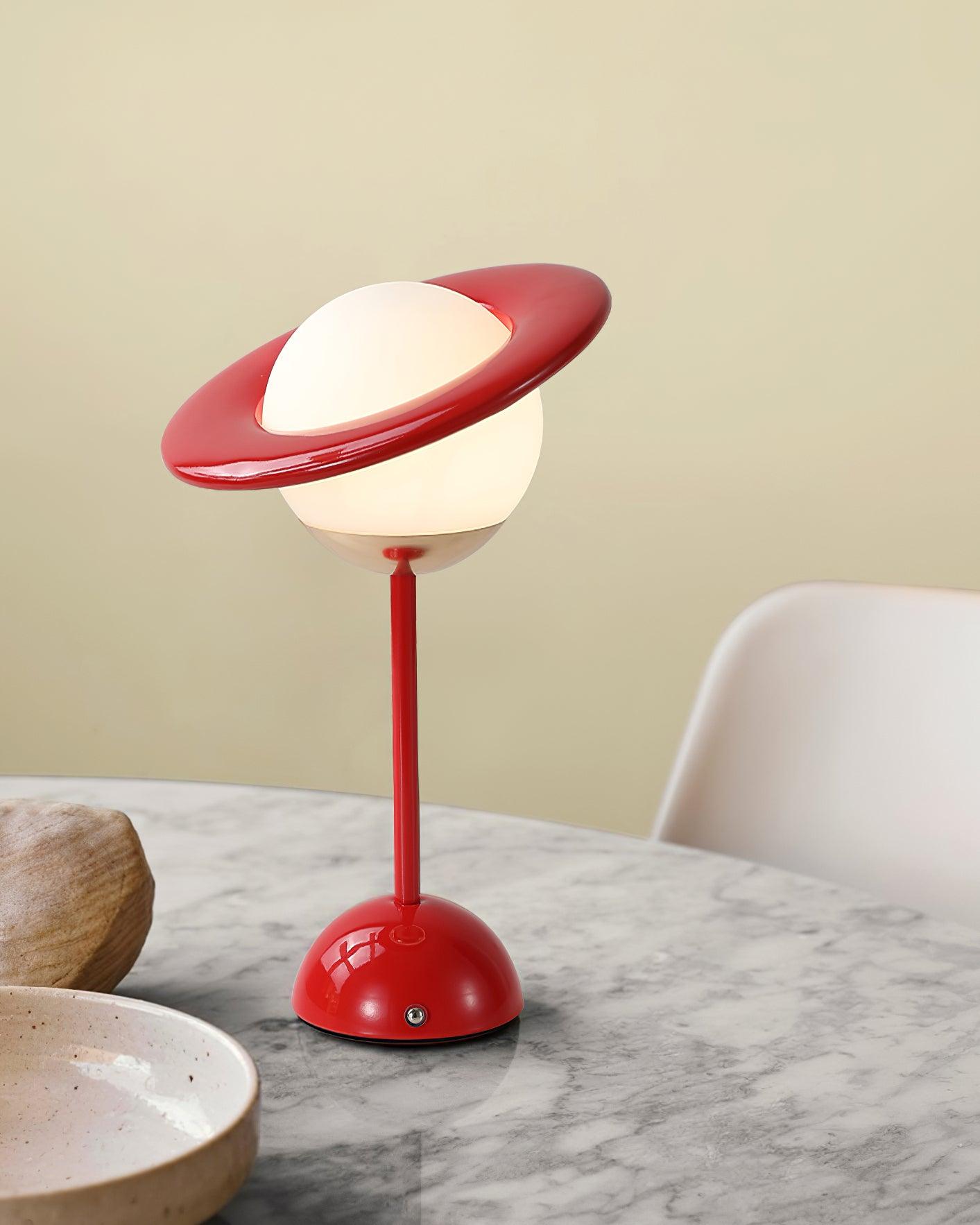 Saturn Planet Table Lamp | Metal & Glass | 20 cm Diameter, Multiple Colors