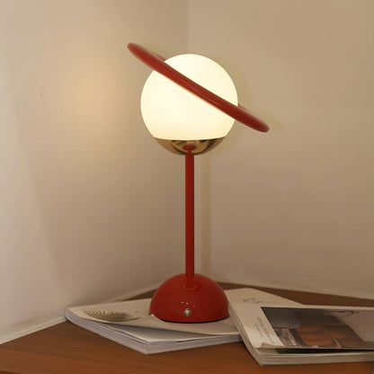 Saturn Planet Table Lamp | Metal & Glass | 20 cm Diameter, Multiple Colors