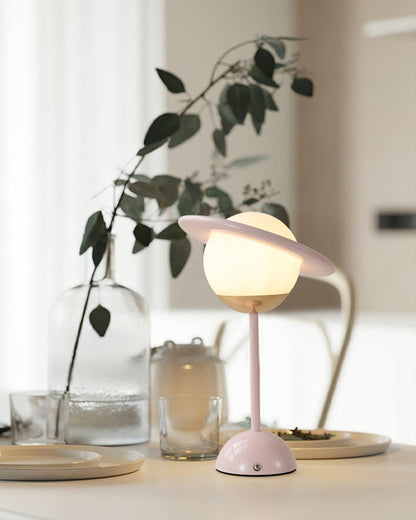 Saturn Planet Table Lamp | Metal & Glass | 20 cm Diameter, Multiple Colors