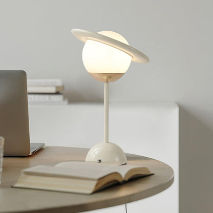 Saturn Planet Table Lamp | Metal & Glass | 20 cm Diameter, Multiple Colors