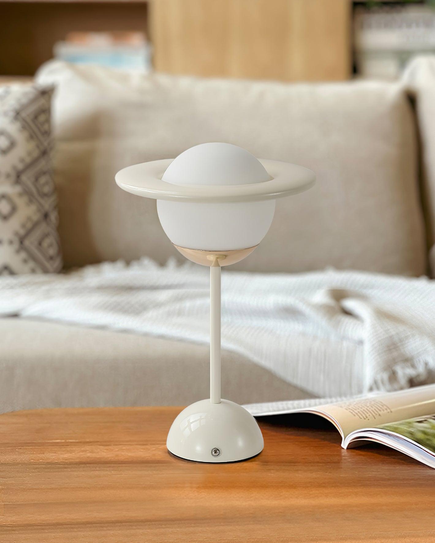 Saturn Planet Table Lamp | Metal & Glass | 20 cm Diameter, Multiple Colors