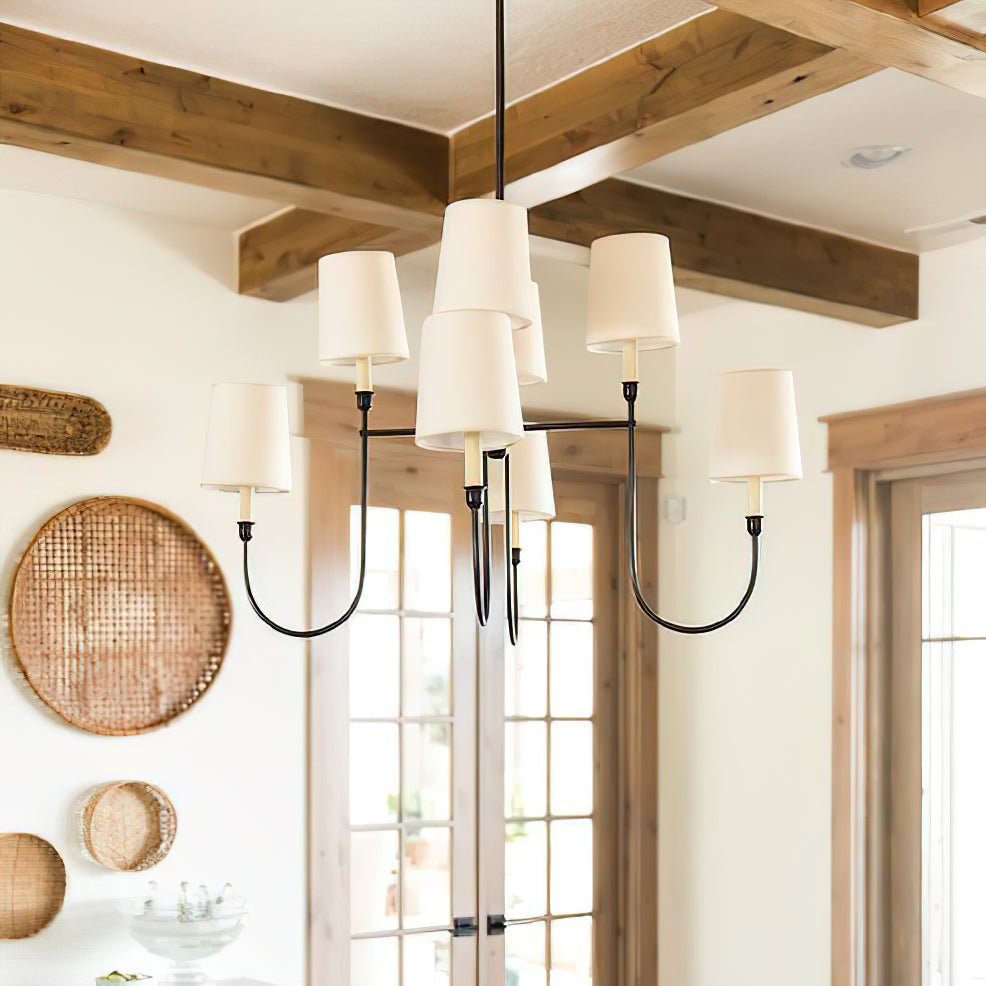 Vendome Chandelier | Brass & Fabric | 4-Lights or 8-Lights Options