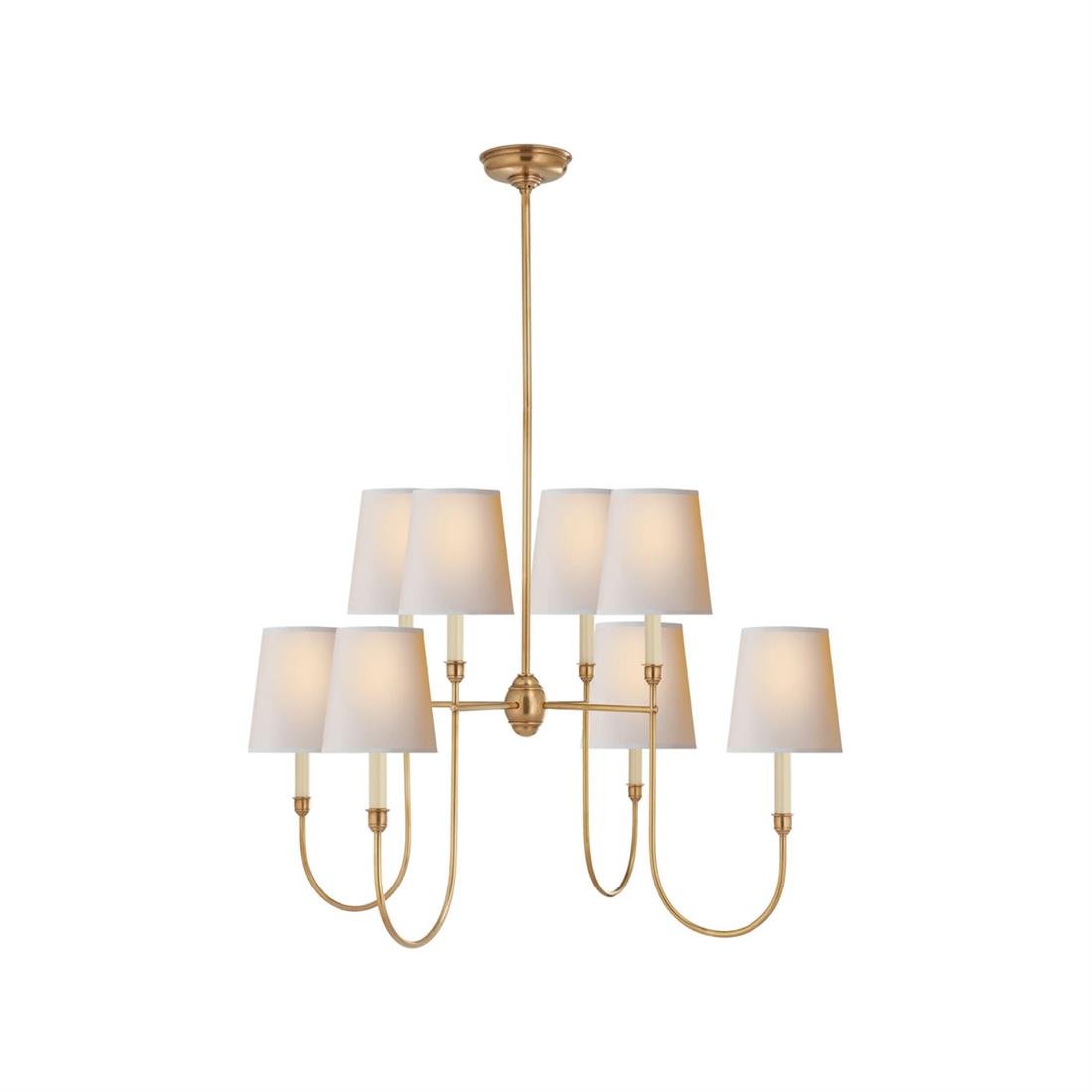 Vendome Chandelier | Brass & Fabric | 4-Lights or 8-Lights Options