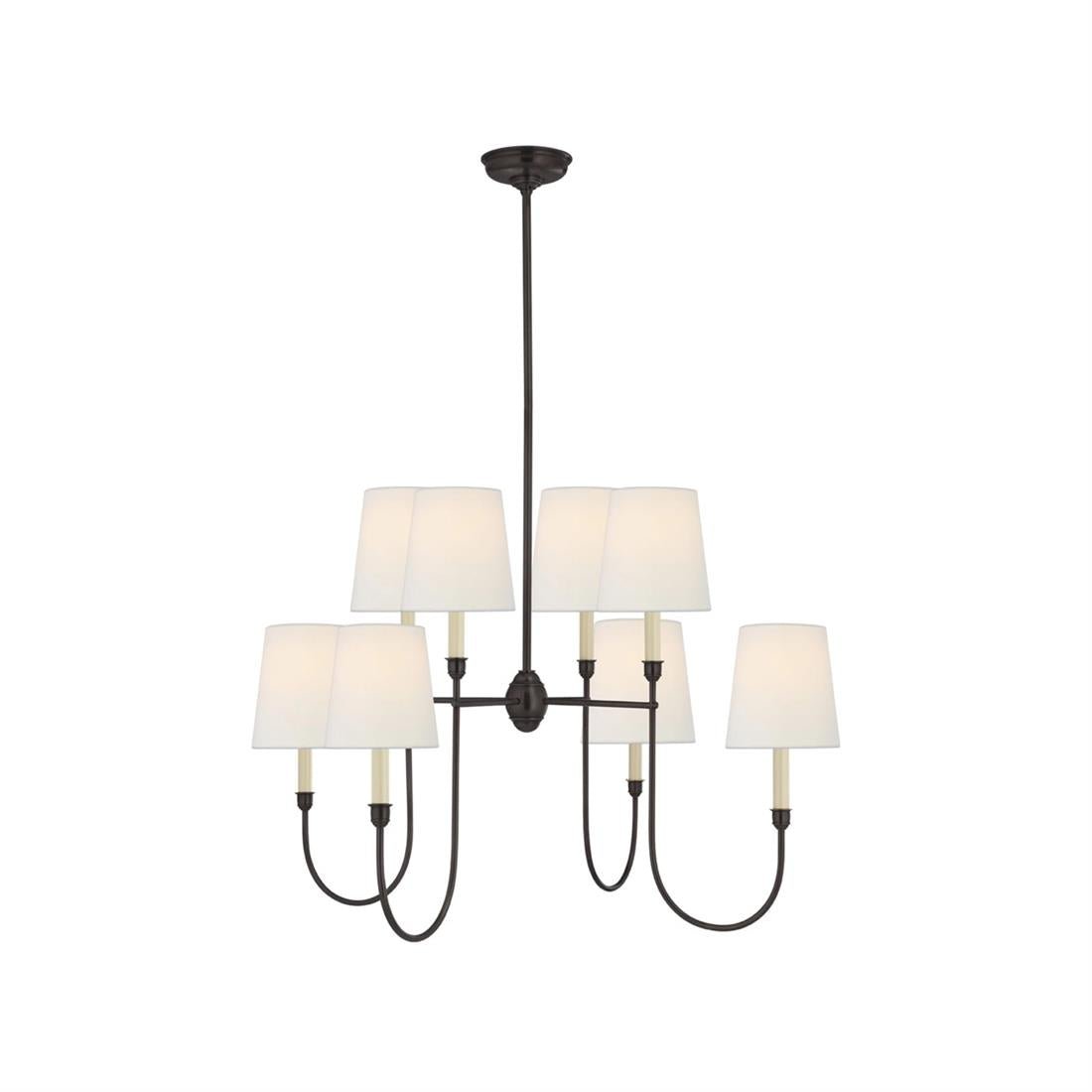 Vendome Chandelier | Brass & Fabric | 4-Lights or 8-Lights Options