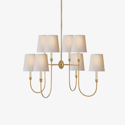 Vendome Chandelier | Brass & Fabric | 4-Lights or 8-Lights Options