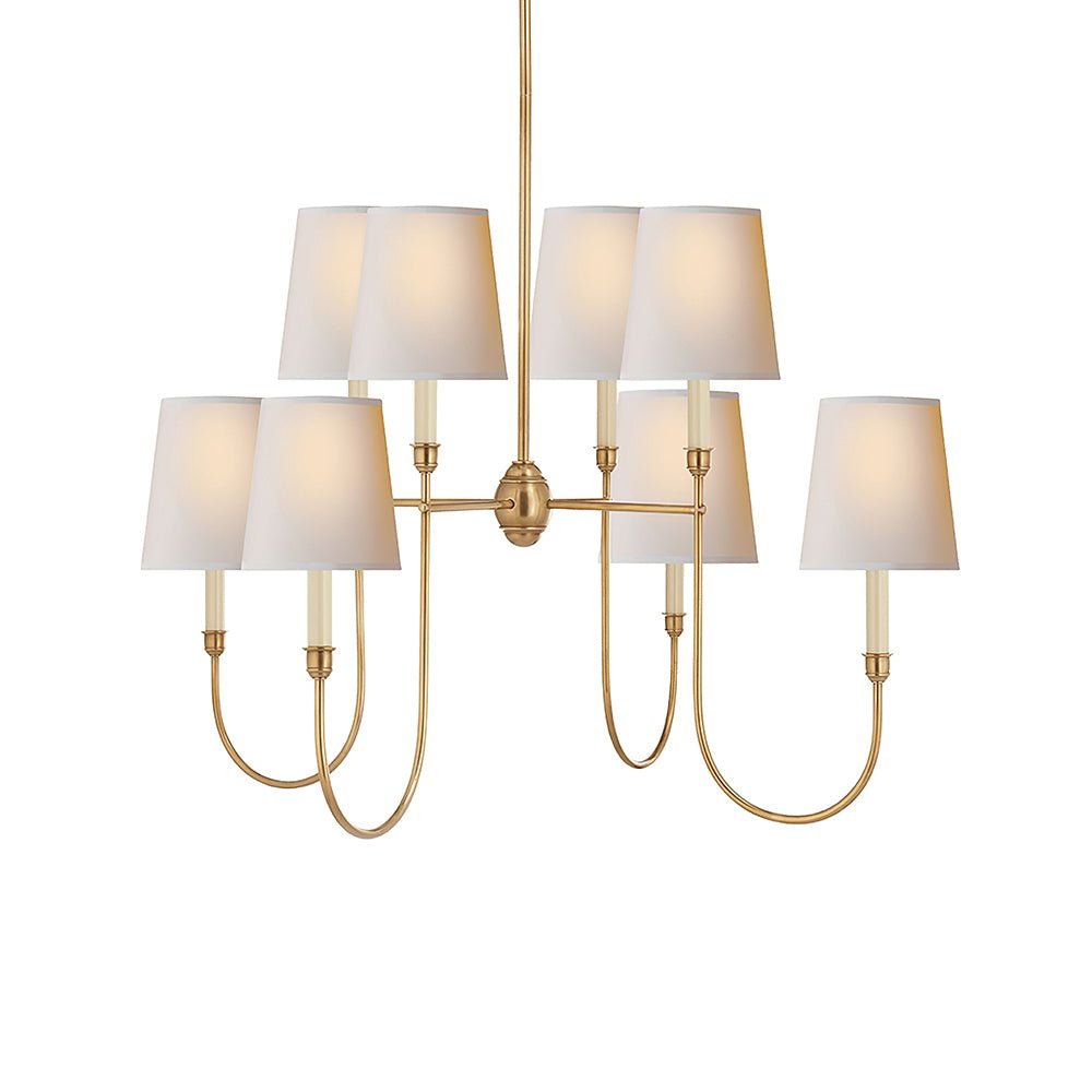 Vendome Chandelier | Brass & Fabric | 4-Lights or 8-Lights Options